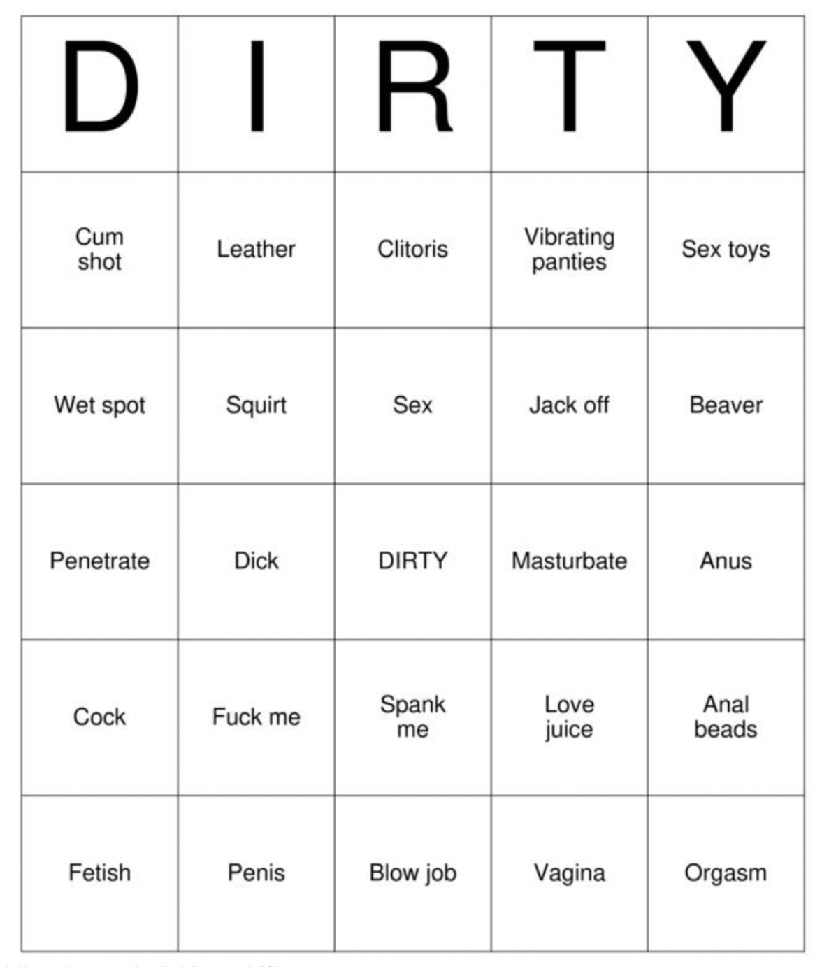 Sex bingo
