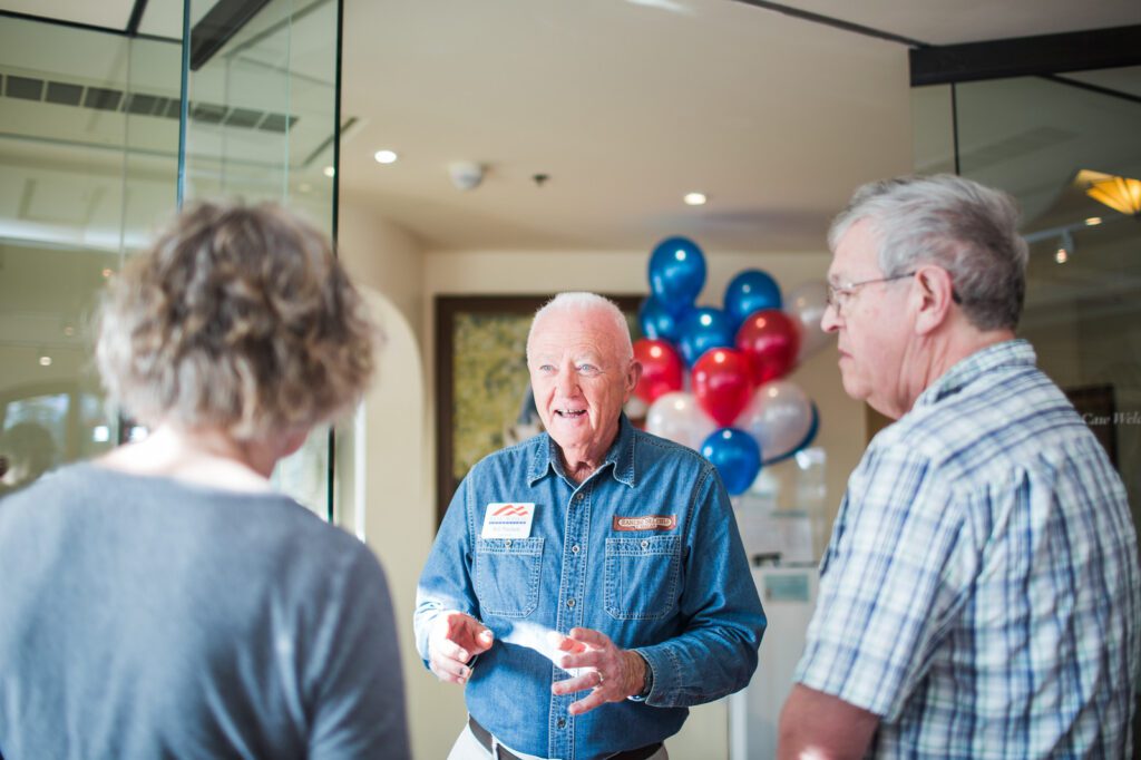 Docent Bill greets visitors to the Reagan Ranch Center during open gallery hours (Monday - Thursday, from 11-00 am - 4-00 pm)