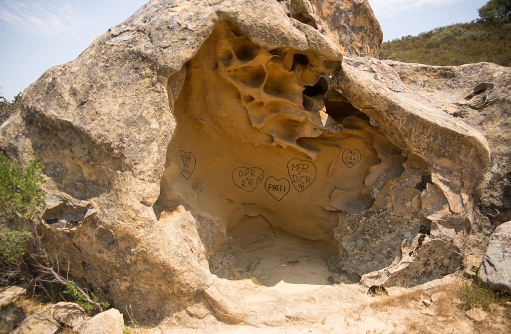 On May 27, 1977, "NDR and RR" carved initials into Heart Rock.
