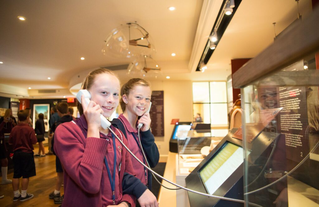 Students enjoy interactive exhibits at the Reagan Ranch Center